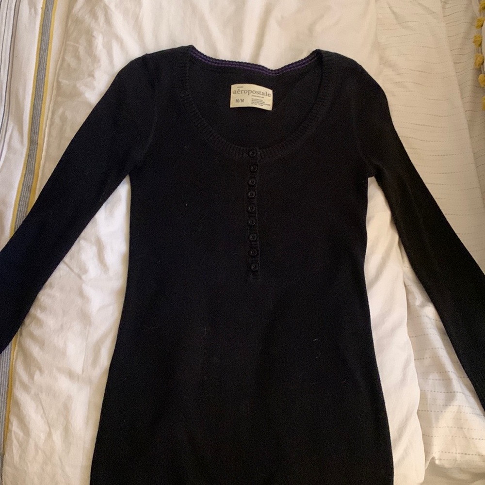 Black long shirt sweater, Aeropostale
